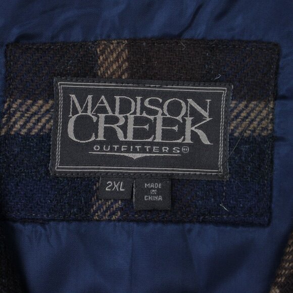 Madison Creek Wool Vest NWT Mens 2XL XXL Brown/Blue Plaid Asheville Poly Lined - Picture 8 of 16